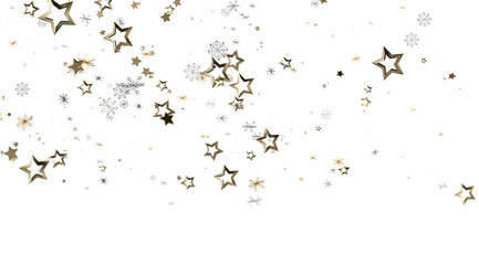 Elegant holiday background with gold and silver stars and snowflakes. Perfect for Christmas, New Year, and winter celebrations.