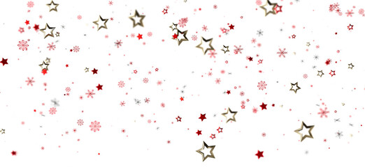 Festive background with red and gold stars and snowflakes. Perfect for Christmas, holidays, celebration.