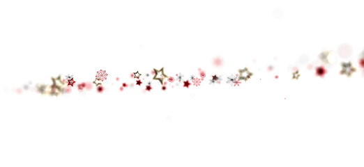 Abstract image of blurred stars and snowflakes on white background. Perfect for Christmas holidays, festive events and graphic design projects.