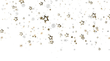 Sparkling gold stars and snowflakes on white. Perfect for holidays, celebrations, and winter themes.