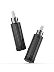 Blank slim tall dropper bottle template mockup 3d illustration.