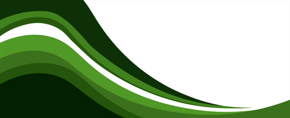 Vector green line background curve element with white space for text and message design, overlapping layers, vector