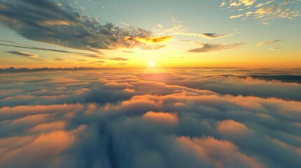 Aerial Sky & Cloud Vistas: Bright Sunrise Cloudscapes, Blue Day Skies, Orange Sunset Horizons & Summer Weather Views