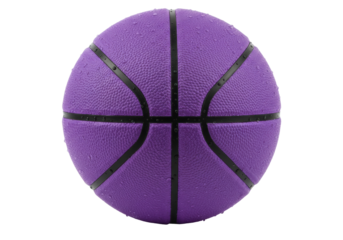 Isolated purple basketball featuring the lines and texture, sports equipment design