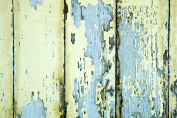 Weathered Wooden Plank Background with Peeling Paint and Texture