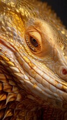 Bearded dragon in close-up, vibrant scales and unique texture, showcasing reptilian beauty and detail for nature enthusiasts.