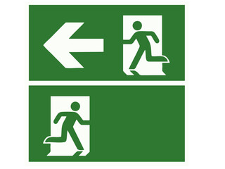 exit sign on green background