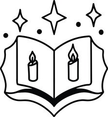 magical book with glowing runes surrounded by 