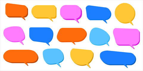 Set of colorful doodle speech bubbles icons vector illustration