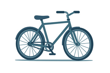 Fototapeta premium Stylized flat design of a classic city bicycle representing urban commuting and sustainable travel
