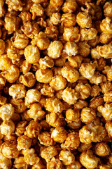 Homemade Caramel Pop Corn, top view.