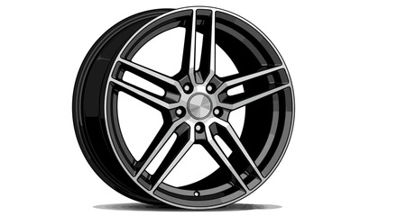 Obraz premium car wheel isolated on white background sporty looks