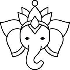 mandala elephant with decorated headdress 