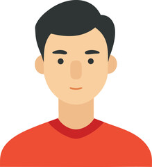 Minimal flat vector illustration of a young man's face for avatar collections