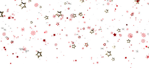 Festive background with red and gold stars and snowflakes. Perfect for holidays.
