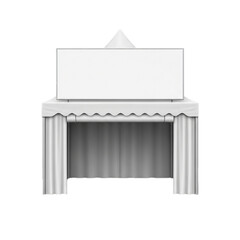 3D Promotion Tent with Blank Billboard and Stand Mockup isolated on white background