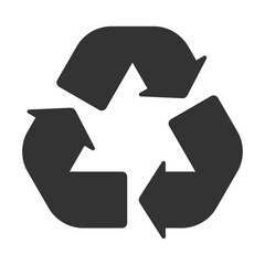 Recycle icon. Dark grey color.