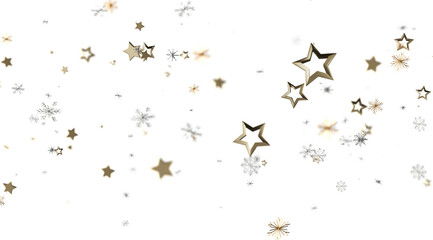 Obraz premium Festive winter design with gold stars and snowflakes. Perfect for holidays, celebrations, and winter themes.