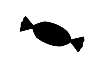 Isolated black candy silhouette art on transparent background