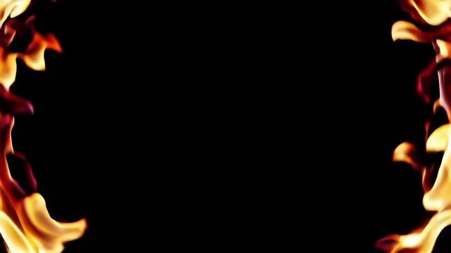fire frame on black