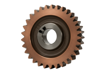Isolated sprocket wheel or gear for a timing chain, close up industrial machinery part