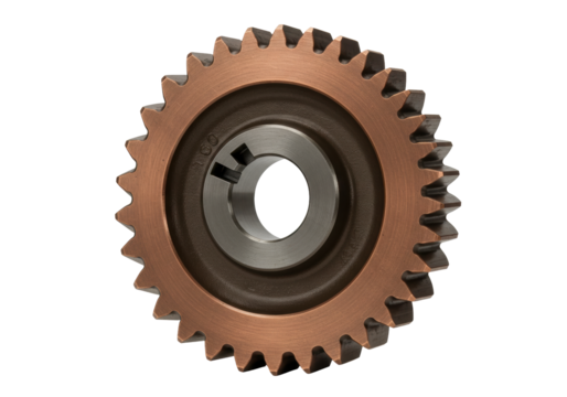 Isolated sprocket wheel or gear for a timing chain, close up industrial machinery part