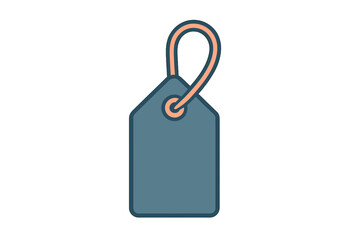 Fototapeta premium Stylized blank retail price tag with a loop string for commerce sales and discount