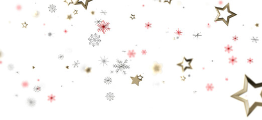 Capture the joy of the holidays with this elegant illustration featuring stars and snowflakes on a white backdrop. Perfect for Christmas designs