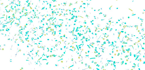 Festive confetti background with teal and gold accents. Perfect for party invitations, celebrations, and more.