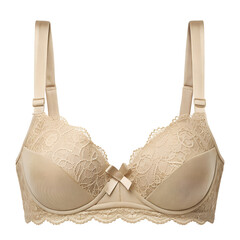 Lace balconette bra with scalloped edges and demi-cup padding