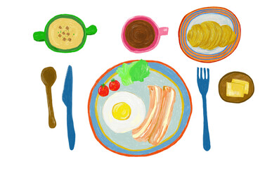 ベーコンと目玉焼き