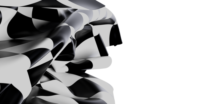 Elegant abstract image featuring a flowing checkered flag design. Perfect for backgrounds and conceptual designs related to speed, competition a