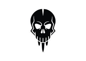 bloody dagger skull mask silhouette vector icon