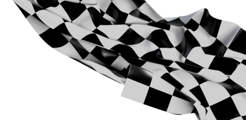 A dynamic image of a waving checkered flag, symbolizing speed, success, and the thrill of racing and competition. Perfect for sports, achievemen