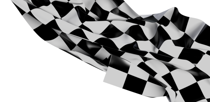 A dynamic image of a waving checkered flag, symbolizing speed, success, and the thrill of racing and competition. Perfect for sports, achievemen