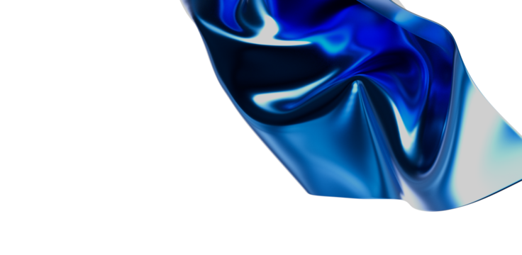 An elegant abstract design featuring blue fluid waves against a white background, perfect for modern artistic visuals.