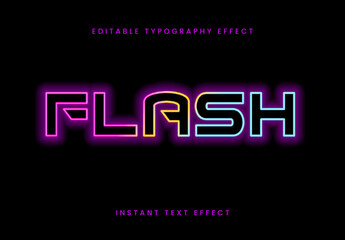 Colorful Vibrant Neon Gradient Outline Text Effect Futuristic Bordered Font