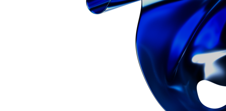 Abstract blue wave with light effects in front of white background. Creative visual for graphic design, digital art, or modern wallpaper. Beauti