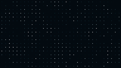 Background of randomly round white dots on one side of black background.