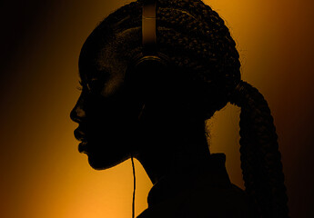 Black And Orange Dramatic Backlight Silhouette Photo Effect