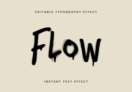 Black Ink Drip Text Effect Spray Graffiti Dripping Font