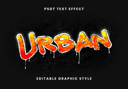 Orange And White Grunge Graffiti Text Effect Urban Drip Font