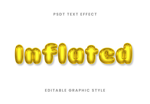 Golden Inflated Text Effect Shiny Balloon Font