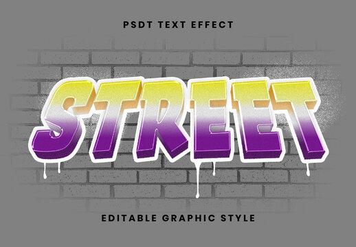 Yellow And Purple Graffiti Art Text Effect Urban Street Dripping Font