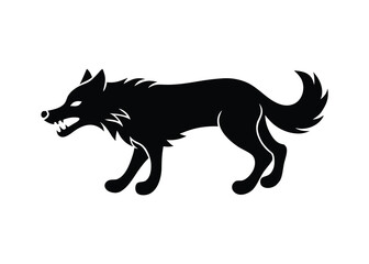 bloody wolf bone silhouette vector icon