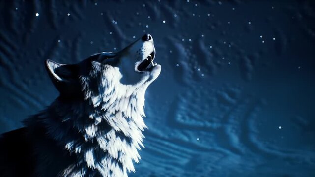 Wolfs plaintive cry echoes nocturnally