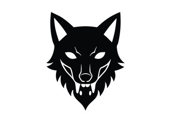 bloody wolf mask silhouette vector icon