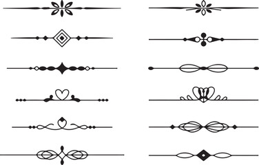 ornamental decorative horizontal dividers set of elegant vintage line ornaments for invitations and certificates