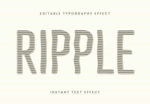 Gray And Beige Reeded Distortion Text Effect Ripple Wave Font