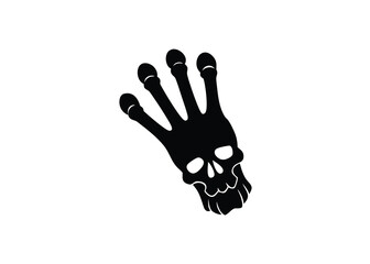 bone skull hand silhouette vector icon